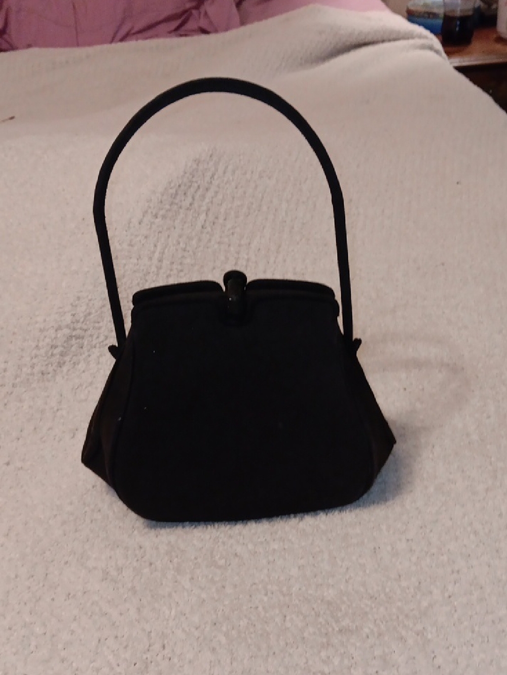 Black Mini Evening Handbag with Top Handle